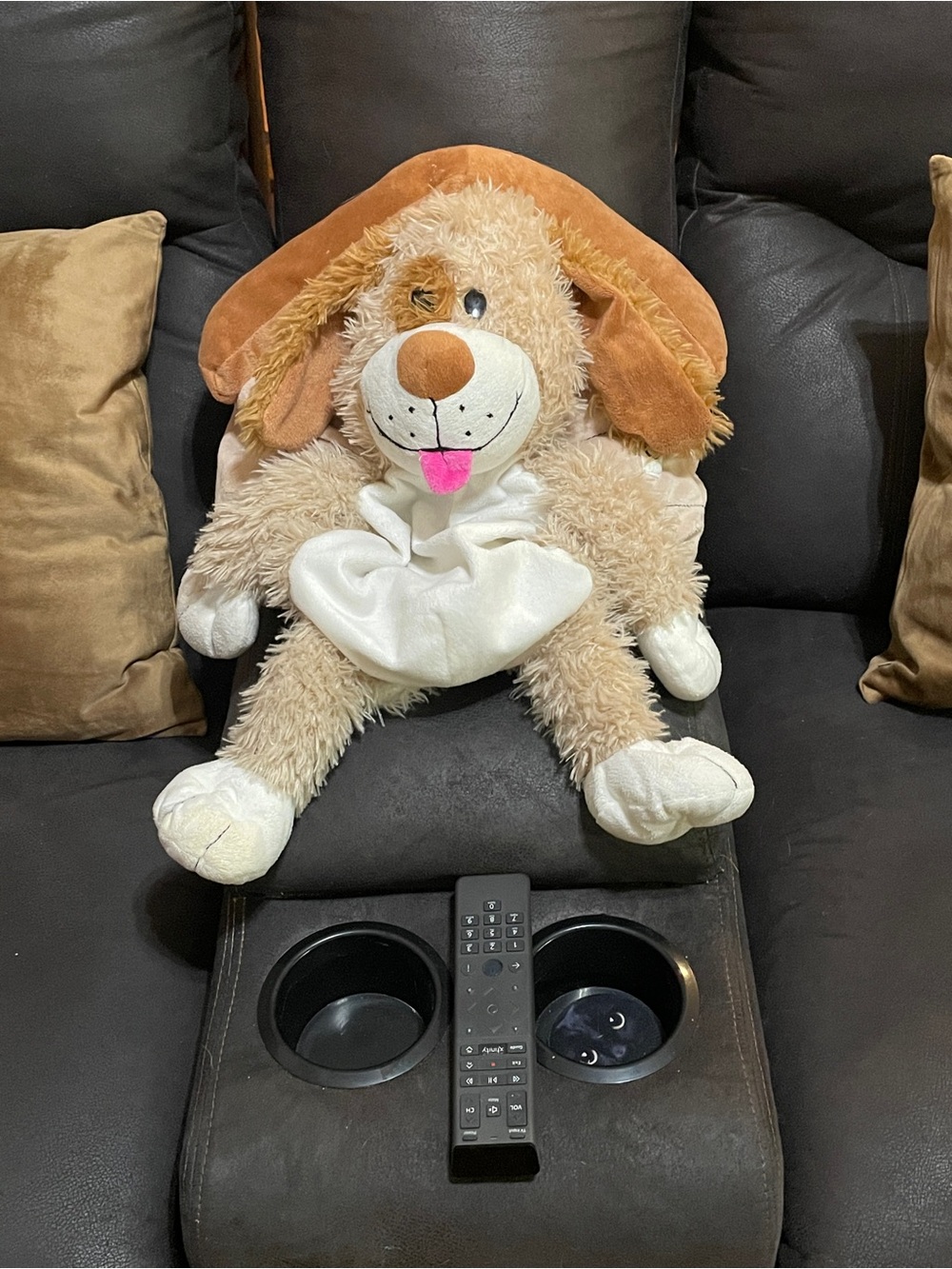 Happy napper Soft Puppy zips up inside of his dog house.doorbell no longer works